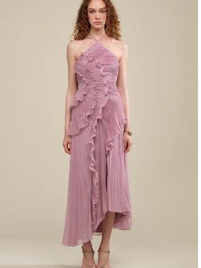 amur women's janey tiered shell midi dress AMUR Janey Tiered Shell Midi Dress